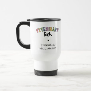Custom Name Veterinary Tech Vet Technician Travel Mug