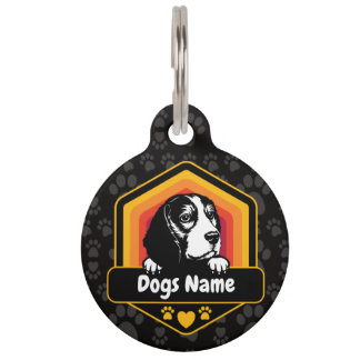 Custom Name Vintage Beagle Dog Pet Tag
