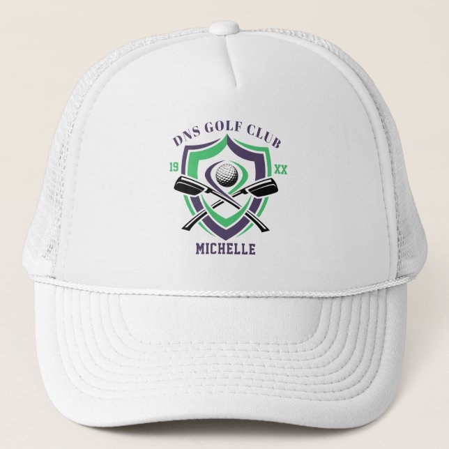 Custom Name Vintage Crest Golf Cap (Front)