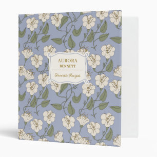 Custom Name Vintage Floral Recipe Binder