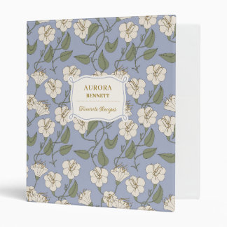 Custom Name Vintage Floral Recipe Binder