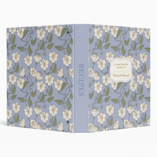 Custom Name Vintage Floral Recipe Binder