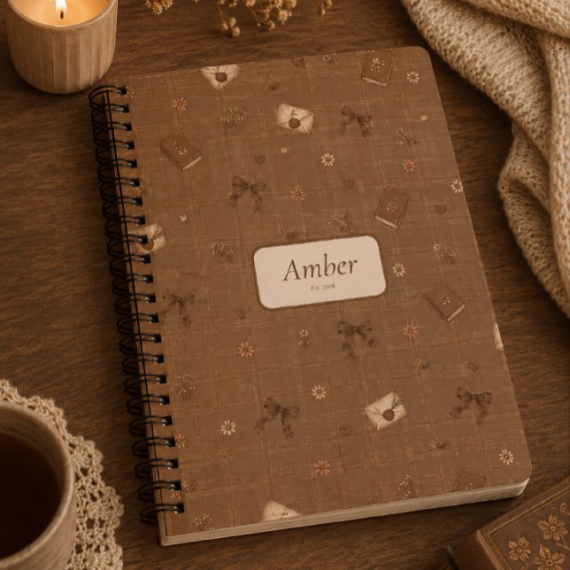 Custom Name Vintage Readers Gift Pattern  Notebook (Creator Uploaded)