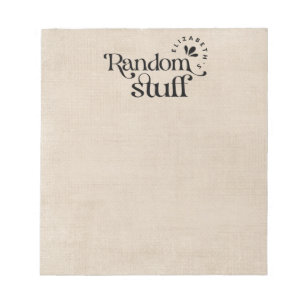 Custom Name Vintage Tan Typography Notepad