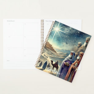 Custom Name Vintage Watercolor Three Wise Men Planner