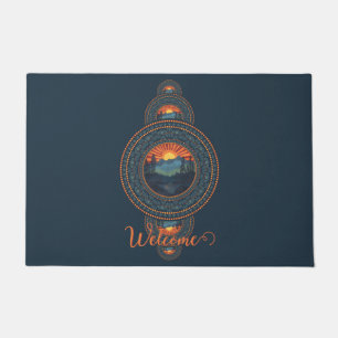 Custom Name Vintage Wilderness Ornamental Mandala Doormat