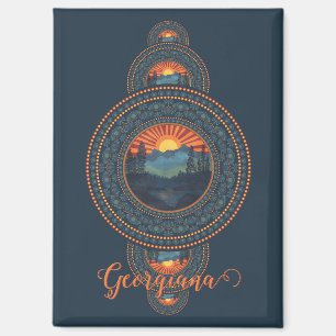 Custom Name Vintage Wilderness Ornamental Mandala Magnet