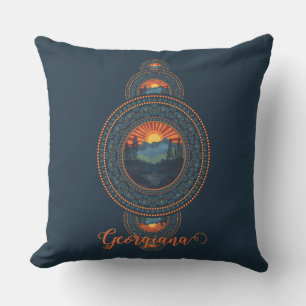 Custom Name Vintage Wilderness Ornamental Mandala Throw Pillow
