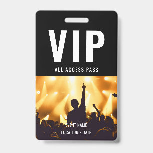 Custom Name VIP All Access Pass Concert Badge