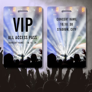 Custom Name VIP All Access Pass Concert Badge