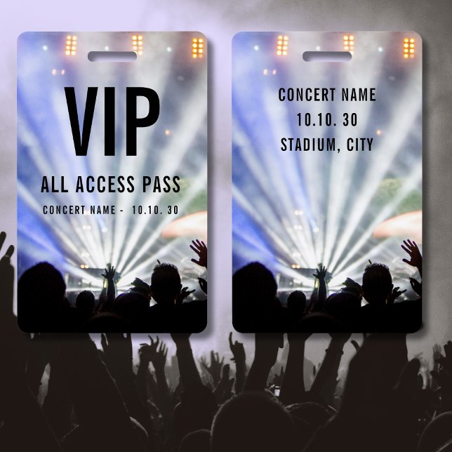 Custom Name VIP All Access Pass Concert Badge (Creator Uploaded)
