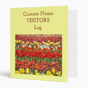 Custom Name VISITORS log binder Tulip Flowers