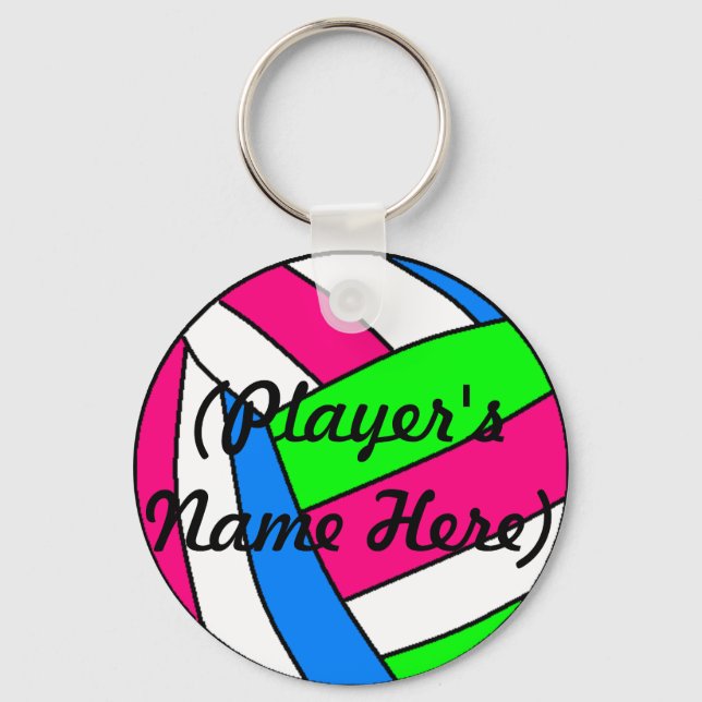 Custom Name Volleyball Keychain (Front)