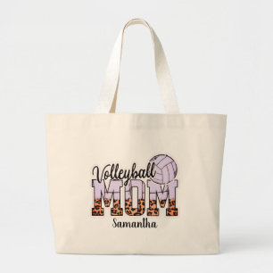 Custom Name Volleyball Mom   Mother's Day Large Tote Bag