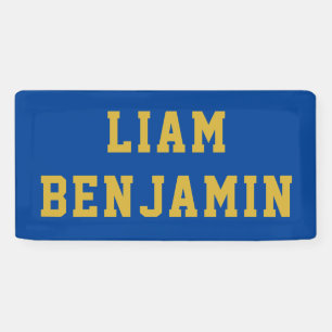 Custom Name Wall Art Personalized Nursery Blue Banner