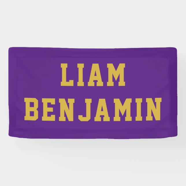 Custom Name Wall Art Personalized Nursery Purple Banner (Horizontal)