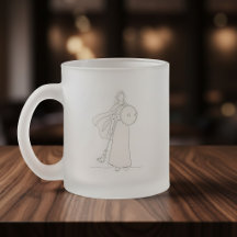 Custom Name - Warrior Woman Line Art Frosted Glass