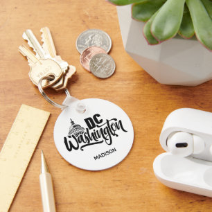 Custom Name Washington DC Keychain