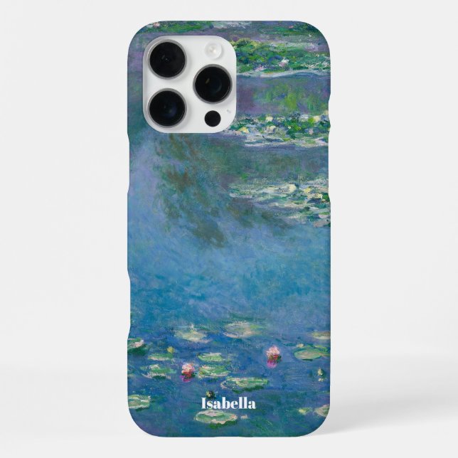 Custom Name Water Lilies by Claude Monet iPhone Case (Back)