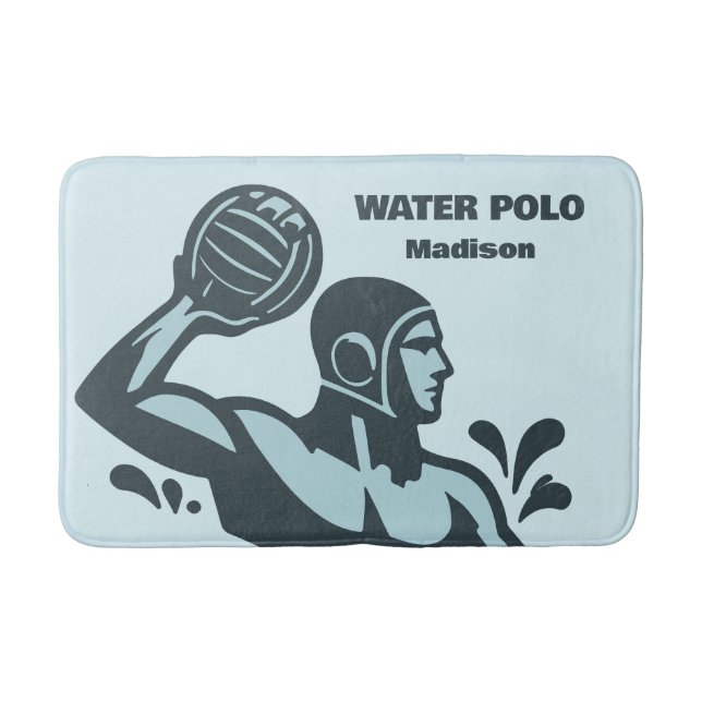 Custom Name Water Polo Bath Mat (Front)