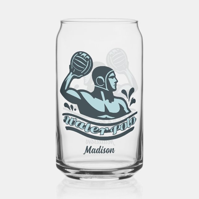 Custom Name Water Polo Can Glass (Back)