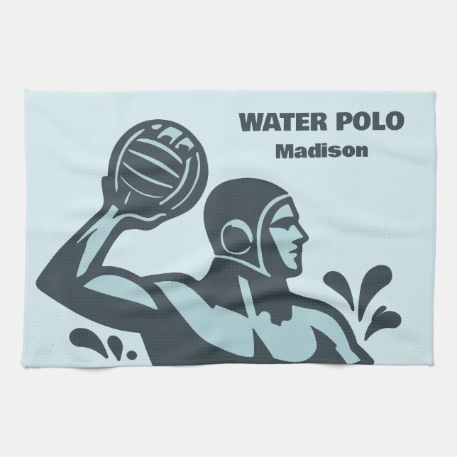 Custom Name Water Polo Kitchen Towel (Horizontal)
