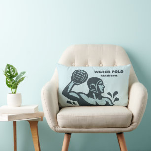 Custom Name Water Polo Lumbar Pillow