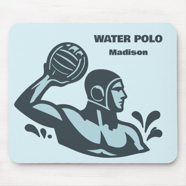 Custom Name Water Polo Mouse Pad (Front)