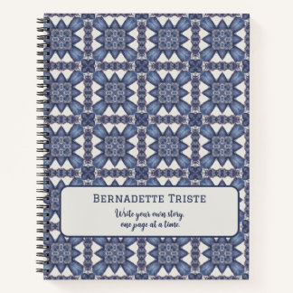 Custom Name Watercolor Abstract Geometric Pattern  Notebook