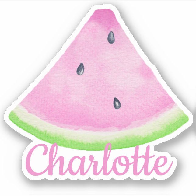 Custom Name Watermelon Slice Sticker for Kids (Front)