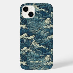 Custom Name Waves Pattern Case-Mate iPhone 14 Plus Case