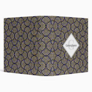 Custom Name We Are Watching You Navy & Gold Retro Binder