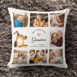 Custom Name We Love You Grandma Modern Photo Throw Pillow<br><div class="desc">Give with all your heart: A unique,  modern birthday or holiday gift for Grandma: This minimalist elegant Instagram photo collage throw pillow lets your photos shine - with your personal message and custom name under a shining printed golden heart.</div>