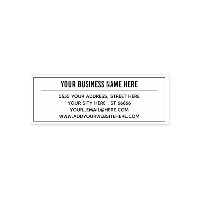 Custom Name Website Info Address Self-inking Stamp (Design)