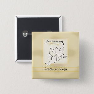 Custom Name, Wedding Anniversary Blessings 2 Inch Square Button