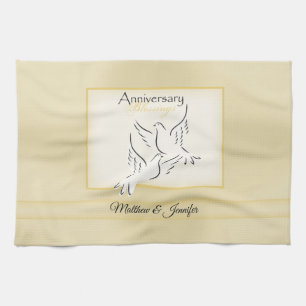 Custom Name, Wedding Anniversary Blessings Kitchen Towel