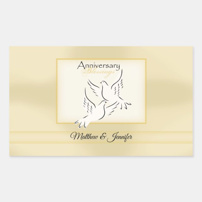 Custom Name, Wedding Anniversary Blessings Sticker (Front)