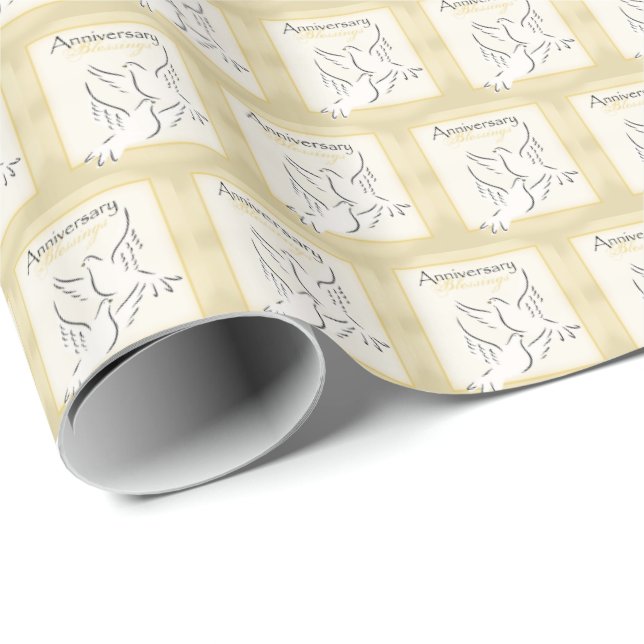 Custom Name, Wedding Anniversary Blessings Wrapping Paper (Roll Corner)