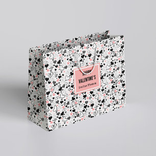 Custom Name Wedding Heart Sketch Gift Wrapping Bag