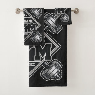 Custom NAME Weightlifting Home Crossfit Gym Bath Towel Set