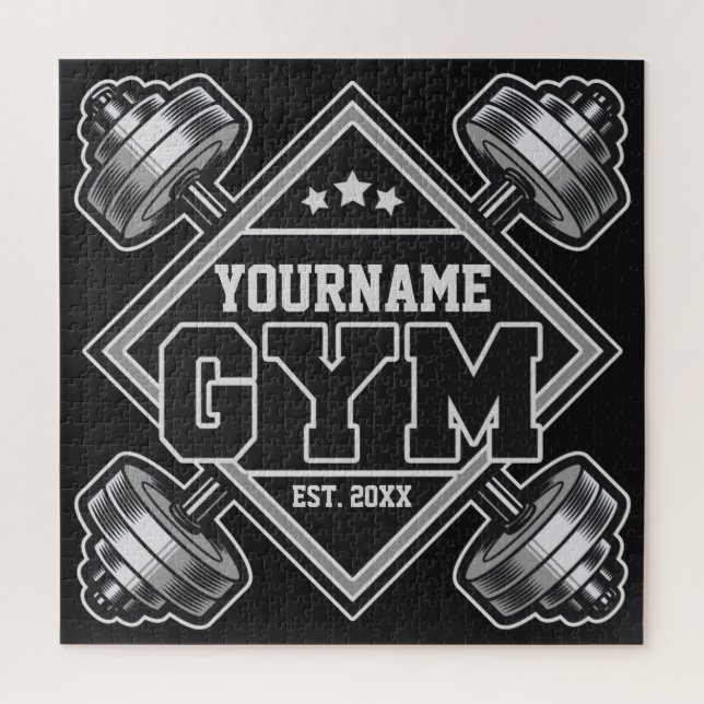 Custom NAME Weightlifting Home Crossfit Gym Jigsaw Puzzle (Vertical)