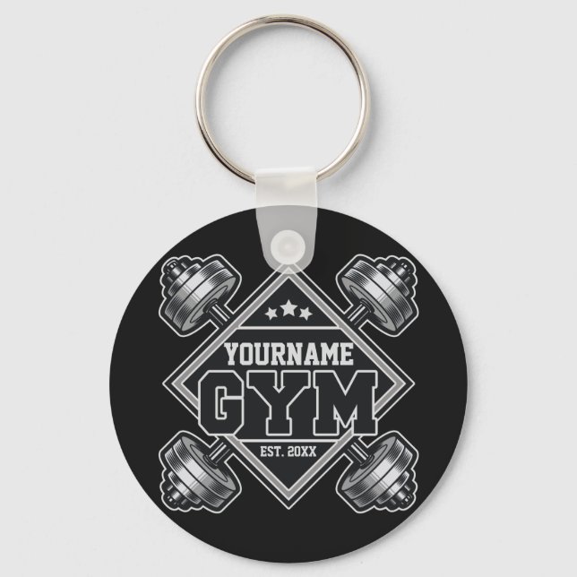 Custom NAME Weightlifting Home Crossfit Gym Keychain (Front)