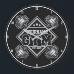 Custom NAME Weightlifting Home Crossfit Gym  Large Clock<br><div class="desc">Personalized NAME Fitness Trainer Centre Home Gym - Customize with your Name or Custom Text!</div>