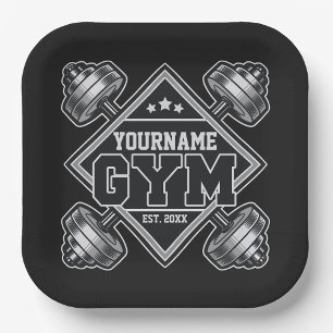 Custom NAME Weightlifting Home Crossfit Gym Paper Plate