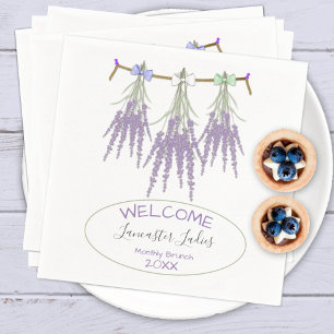 Custom Name Welcome Dried Lavender Bundles Brunch  Napkin