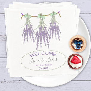 Custom Name Welcome Dried Lavender Bundles Brunch Napkin