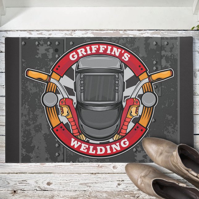 Custom NAME Welder Metal Fabricator Welding Shop Doormat (Creator Uploaded)