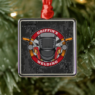 Custom NAME Welder Metal Fabricator Welding Shop Metal Ornament