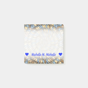 Custom Name; Wheat Harvest Colours Spiral Pattern Post-it Notes