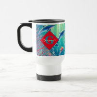 Custom Name Whimsical Floral Coral Reef Poinsettia